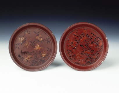 Pair of painted lacquer dishes, Ming dynasty, China, late 16th -early 17th century. Artist: Unknown