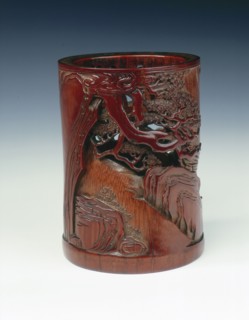 Carved bamboo brushpot, China, 1st half of the 18th century. Artist: Unknown