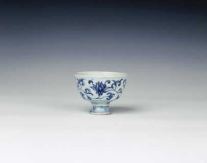 Blue and white tea or wine cup, China, 1450-1475. Artist: Unknown