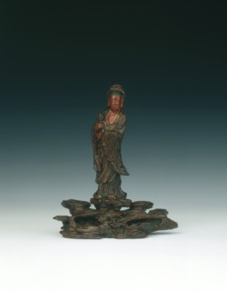 Wood and lacquer figure of Guanyin, China, 1644-1700. Artist: Unknown