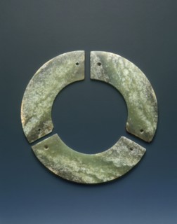 Jade bi-disc made up of three segments, Shang dynasty, Anyang phase, China, c12th-9th century BC. Artist: Unknown