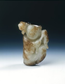 Jade boy with lotus leaf and flower, Song or Yuan dynasty, China, 11th-13th century. Artist: Unknown