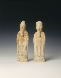 Unglazed pottery officials holding sceptres, Northern Song dynasty, China, 11th century. Artist: Unknown