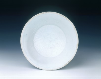 Qingbai dish with moulded lotus design, Song dynasty, China, 12th century. Artist: Unknown