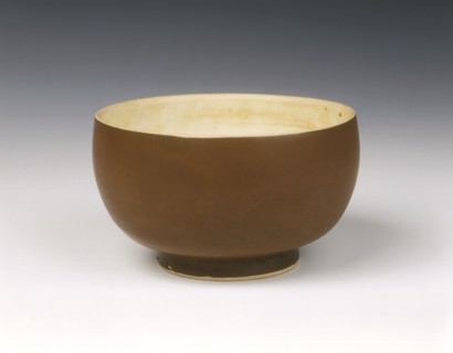 Persimmon red glazed Ding bowl with white glazed interior, Song dynasty, China, 12th century. Artist: Unknown