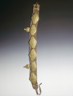 Tibetan nobleman's belt with damascened iron plaques, Tibet, 15th century. Artist: Unknown