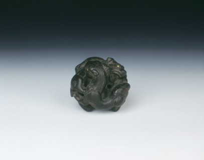 Inlaid bronze tiger and bear weight, Western Han dynasty, China, 206 BC-8 AD. Artist: Unknown