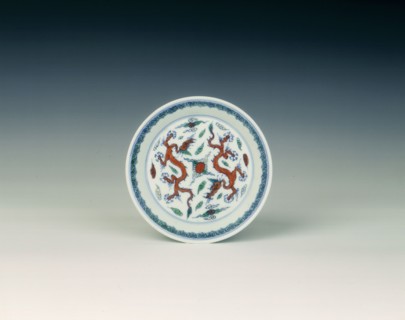 Doucai saucer, Qing dynasty, late Kangxi  China, 1700-1722. Artist: Unknown