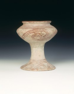 Ban Chiang pottery footed bowl, Thailand, c1000-500 BC. Artist: Unknown