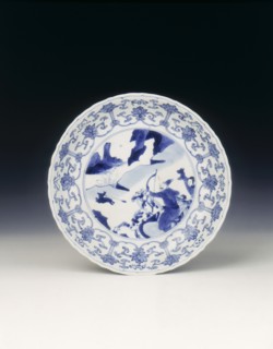 Blue and white dish, Qing dynasty, mid Kangxi, China, 1683-1700. Artist: Unknown