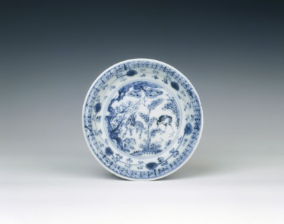 Blue and white dish, Ming dynasty, China, c1500. Artist: Unknown