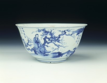 Bowl with scholars, Transitional period, China, c1630-1662. Artist: Unknown