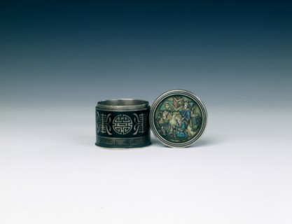 Enamelled silver opium box, Qing dynasty, China, late 19th century. Artist: Unknown