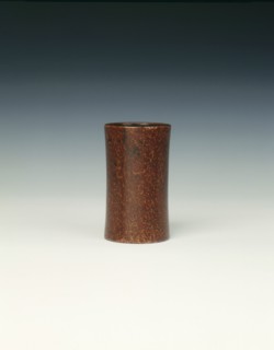 Marbled lacquer bamboo spill holder, Qing dynasty, China, 18th century. Artist: Unknown