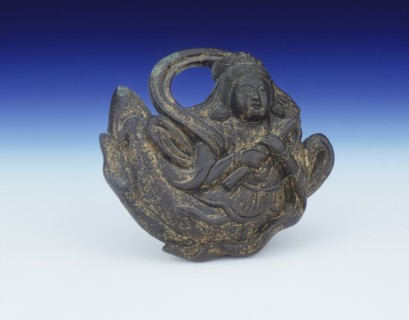 Chubby-faced gilt bronze apsara, Kamakura period, Japan, 12th-15th century. Artist: Unknown
