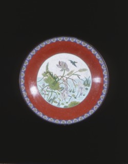 Cloisonne plate with herons, Qing dynasty, China, 19th century. Artist: Unknown
