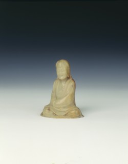 Soapstone luohan and stand, early Qing dynasty, China, 17th century. Artist: Unknown
