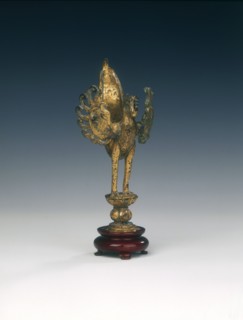 Gilt bronze bird on lotus applique, late Tang or Liao dynasty, China, 9th -10th century. Artist: Unknown