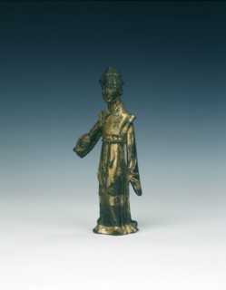 Gilt bronze figure of a woman, Jin or Yuan dynasty, China, 13th century. Artist: Unknown