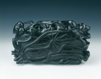 Rosewood lotus leaf dish, Qing dynasty, China, 18th century. Artist: Unknown