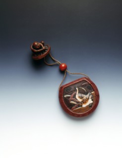 Lacquer inro with Daruma and geese, Japan, 18th century. Artist: Ritsuo