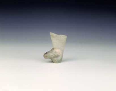 Jade miniature ibex's head rhyton, Northern Song dynasty, China, probably 11th century. Artist: Unknown