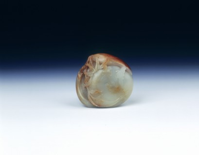 Jade pebble of three mushrooms, bamboo and moths, early Qing dynasty, China, 1644-1750. Artist: Unknown