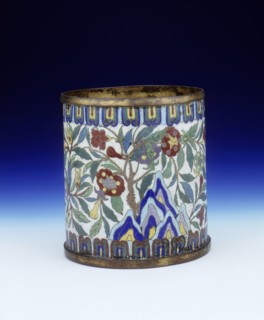 Cloisonne brushpot, Qing dynasty, China, mid 18th century. Artist: Unknown