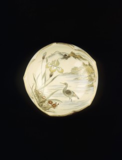 One of a pair of Satsuma 5-lobed petal shaped bowls, Meiji period, Japan, 1890. Artist: Unknown
