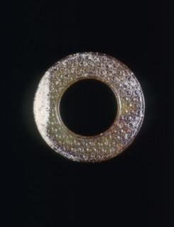 Jade bi-disc with silkworm decoration, Western Han dynasty, China, 206 BC-8 AD. Artist: Unknown