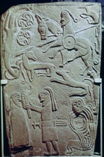 Detail of a Pictish Stone with biblical scenes, 9th century. Artist: Unknown