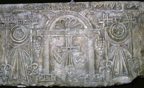 Early Coptic funeral slab with Greek script, 3rd-4th century. Artist: Unknown