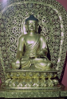 Gilt-bronze figure of Shakyamuni from China, Ming dynasty, early 15th century. Artist: Unknown
