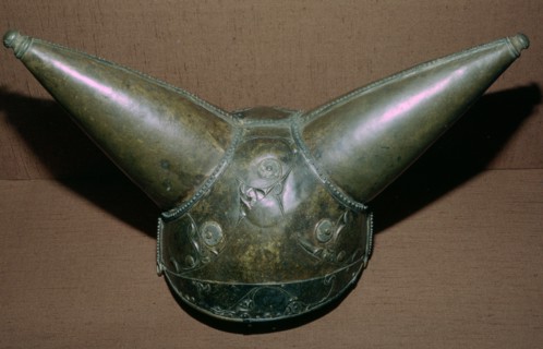 Horned British Celtic Bronze Helmet, 1st century BC.