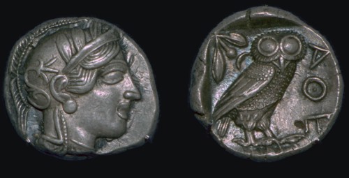 Athenian 'owl' tetradrachm, late 5th century BC. Artist: Unknown