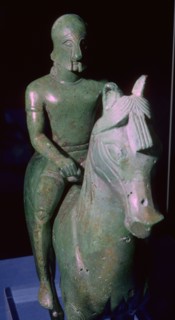 Greek bronze of a horseman. Artist: Unknown