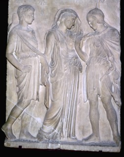 Roman replica of a Greek relief of Orpheus and Eurydice. Artist: Unknown