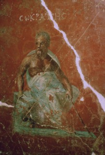 Wall-painting of the Greek philosopher Socrates, 2nd century BC. Artist: Unknown