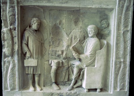 Roman relief of a schoolroom scene. Artist: Unknown