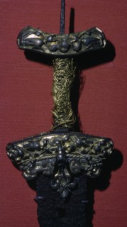 Viking sword with silver and gold hilt, 8th-11th century. Artist: Unknown