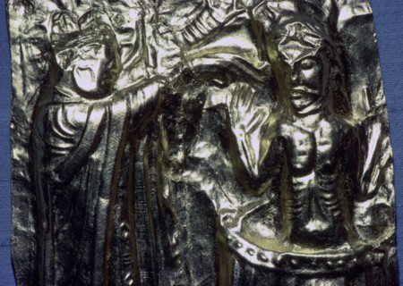 Gilt panel of 'King Harald's baptism' probably Harald Hardrada (c.1015 -1066). Artist: Unknown
