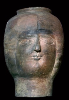 Romano-British pot in the form of a head. Artist: Unknown