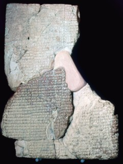 Babylonian story of the flood on a clay tablet, probably from Sippor, Old Babylonian, 1635BC. Artist: Unknown