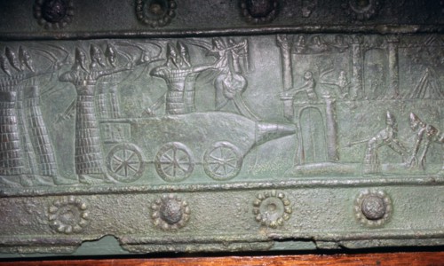 Detail from the Balawat Gates, made for Shalmeneser III, Neo-Assyrian, c858-824BC. Artist: Unknown