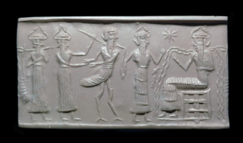 Akkadian cylinder-seal impression. Artist: Unknown