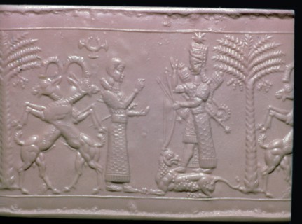 Seal showing the goddess Ishtar, Neo-Assyrian, c720-c700 BC. Artist: Unknown