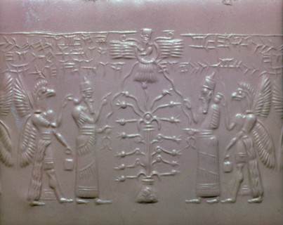 Carnelian cylinder seal of Mushezib-Ninurta, Neo-Assyrian, from northern Iraq, 9th century BC. Artist: Unknown