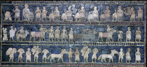 Side of the Sumerian 'Standard of Ur', southern Iraq, about 2600-2400 BC. Artist: Unknown