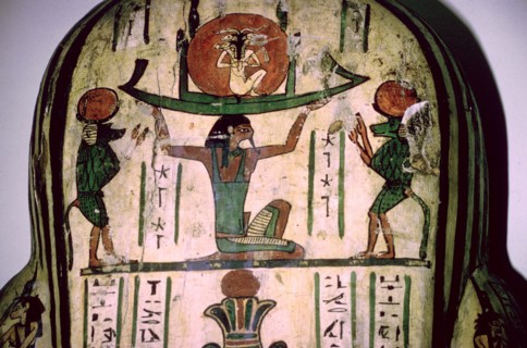 Ancient Egyptian hieroglyphs from inside a mummy-case. Artist: Unknown