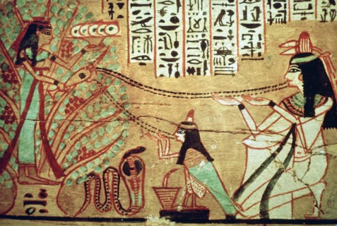 Painting of a woman and her Ba. Artist: Unknown